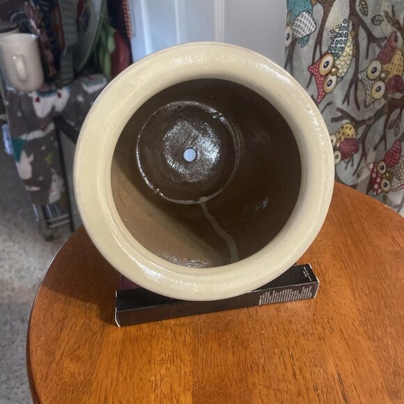 Tan Mushroom Print Planter Pot With Raised Design - Picture 5 of 7